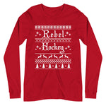 Rebel Hockey Christmas Sweater Unisex Long Sleeve Tee